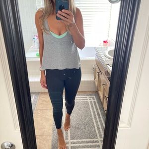 Super cute Lululemon grey over mint tank with built in bra